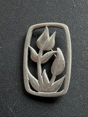 Vtg Ken Kantro Tulip Flower Brooch Lovell Designs Artist Friendship Symbol Pin